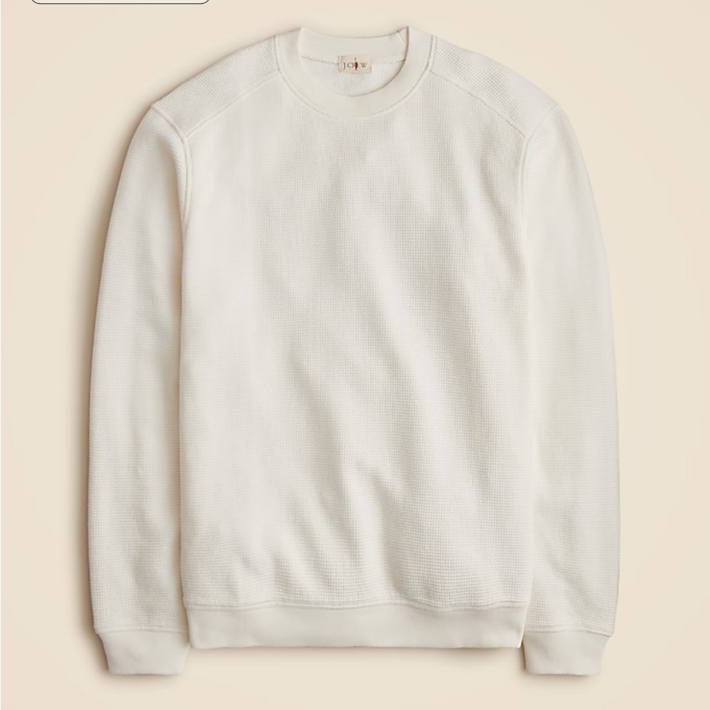 J crew sea salt Long-sleeve brushed waffle-knit crewneck